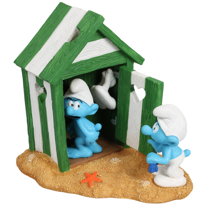 Schtroumpfs plage cabine 14.5x11.4x14.6cm de Laroy - aliments et d'accessoires pour animaux de compagnie dans Sujets pour aqu...