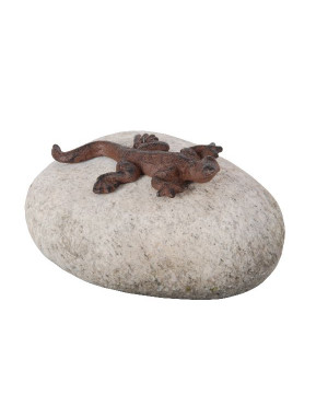 Lezard sur galet de Esschert design - deco maison et jardin dans Statue pour le jardin