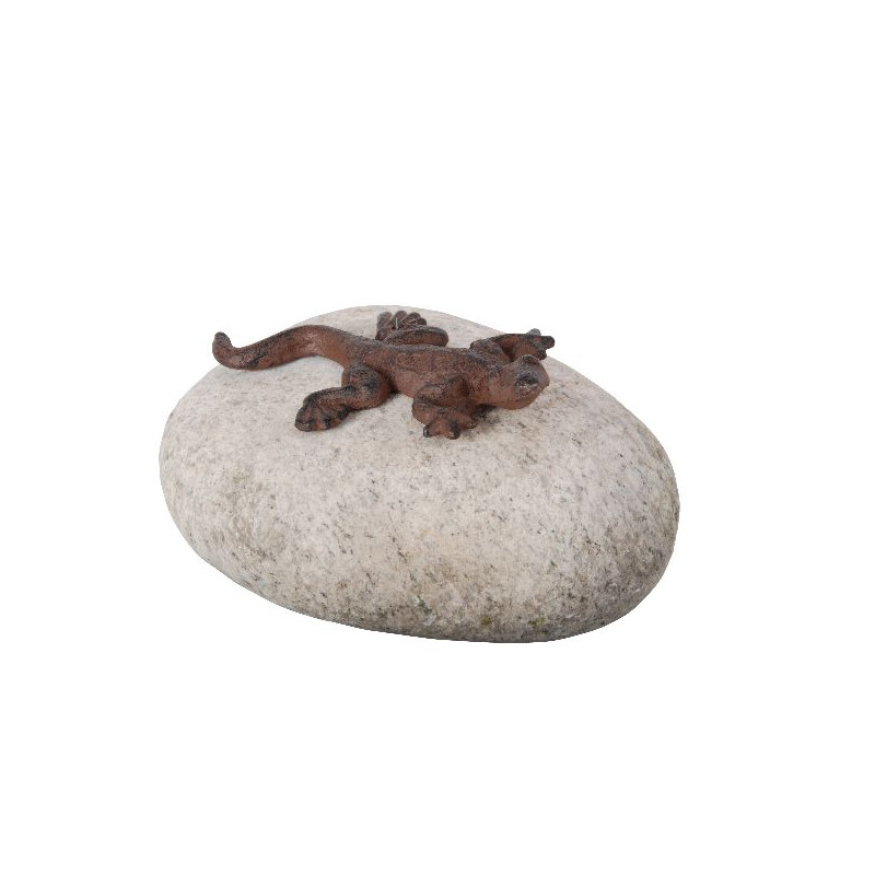 Lezard sur galet de Esschert design - deco maison et jardin dans Statue pour le jardin