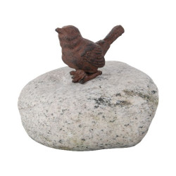 Oiseau sur galet de Esschert design - deco maison et jardin dans Statue pour le jardin