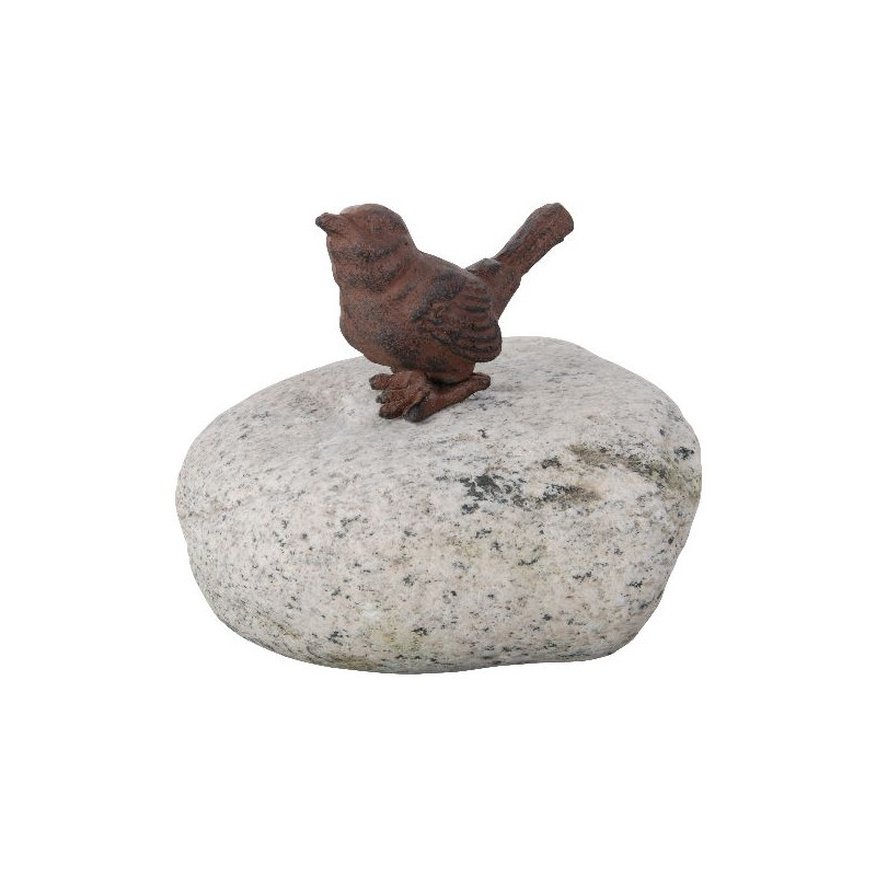 Oiseau sur galet de Esschert design - deco maison et jardin dans Statue pour le jardin
