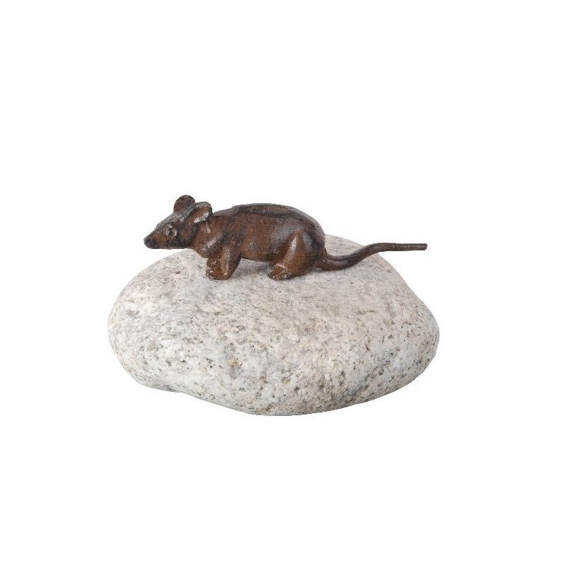 Souris sur galet de Esschert design - deco maison et jardin dans Statue pour le jardin
