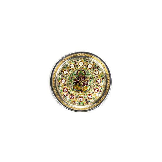 Plat d'offrande ganesha 300 g-28x2.5cm de Phoenix import dans 💎 Bijoux et accessoires ésotériques