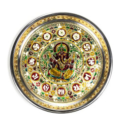 Plat d'offrande ganesha 300 g-28x2.5cm de Phoenix import dans 💎 Bijoux et accessoires ésotériques