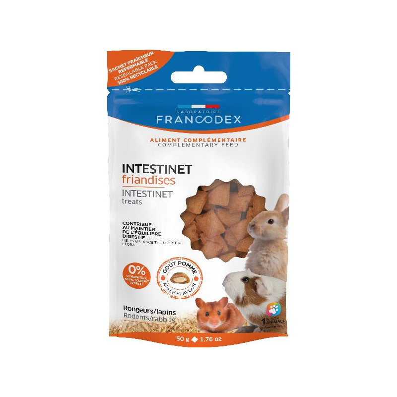 Friandise intestinet nac 50g de Francodex - anti puce et soin pour chien et chat dans Friandises pour rongeurs