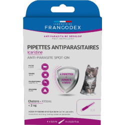 Pipette icaridine chaton 0.6ml de Francodex - anti puce et soin pour chien et chat dans Puces et tiques pour chats