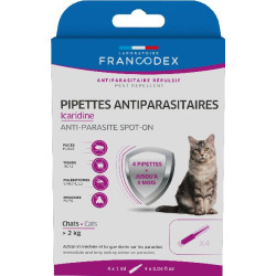 Pipette icaridine chat 1ml de Francodex - anti puce et soin pour chien et chat dans Puces et tiques pour chats