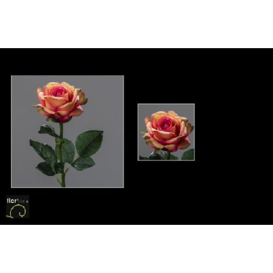 Tige rose ouverte 51cm orange/rose de Jardinerie Bordeaux Libourne Gironde dans Plantes artificielles