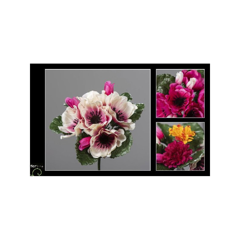 Piquet anemone mini 5 tiges 19cm 3ass de Jardinerie Bordeaux Libourne Gironde dans Plantes artificielles