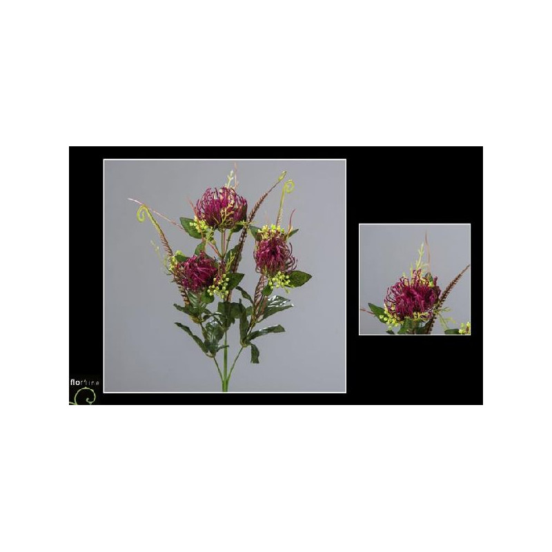 Tige protea 82cm vert/fuchsia de Jardinerie Bordeaux Libourne Gironde dans Plantes artificielles