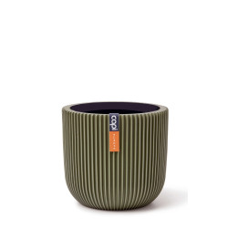 Pot Boule Groove 17x15 Vert - Élégance et Style pour vos Plantes d'Intérieur - de Capi de Capi Europe - Cache et pot décorati...