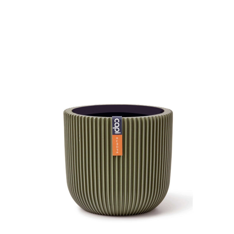 Pot Boule Groove 17x15 Vert - Élégance et Style pour vos Plantes d'Intérieur - de Capi de Capi Europe - Cache et pot décorati...