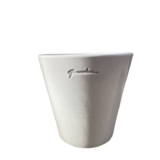 Pot Petit Cuvier Haut 10*10 Email Blanc de Goicoechea - POTIER CERAMISTE dans Pots en terre cuite
