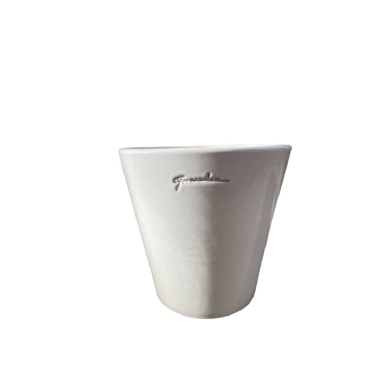Pot Petit Cuvier Haut 10*10 Email Blanc de Goicoechea - POTIER CERAMISTE dans Pots en terre cuite