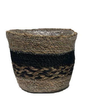 Panier fibres naturelles + liner noir 17 de Jardinerie Bordeaux Libourne Gironde dans Cache-pot et pot déco