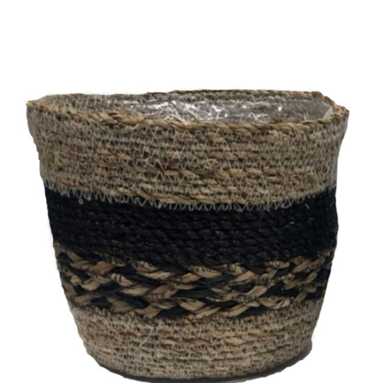 Panier fibres naturelles + liner noir 17 de Jardinerie Bordeaux Libourne Gironde dans Cache-pot et pot déco