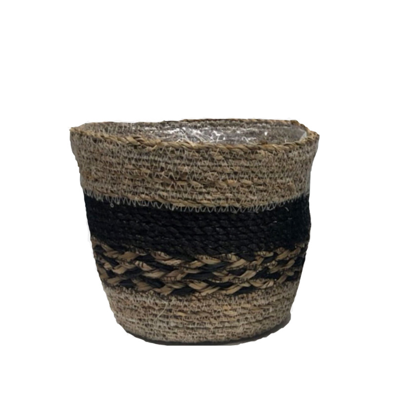 Panier fibres naturelles + liner noir 17 de Jardinerie Bordeaux Libourne Gironde dans Cache-pot et pot déco