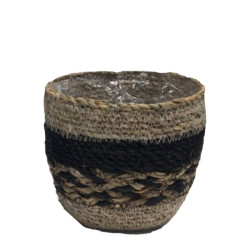 Panier fibres naturelles + liner noir 20 de Jardinerie Bordeaux Libourne Gironde dans Cache-pot et pot déco