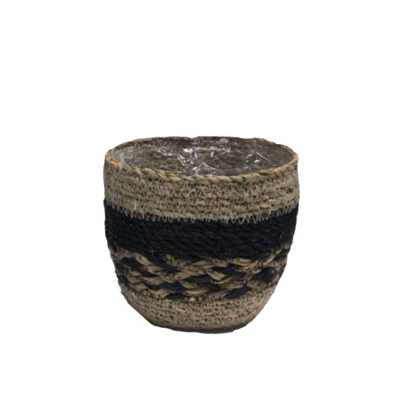 Panier fibres naturelles + liner noir 20 de Jardinerie Bordeaux Libourne Gironde dans Cache-pot et pot déco