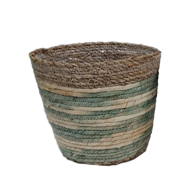 Panier fibres naturelles + liner kaki 17 de Jardinerie Bordeaux Libourne Gironde dans Cache-pot et pot déco