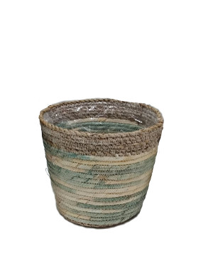 Panier fibres naturelles + liner kaki 20 de Jardinerie Bordeaux Libourne Gironde dans Cache-pot et pot déco