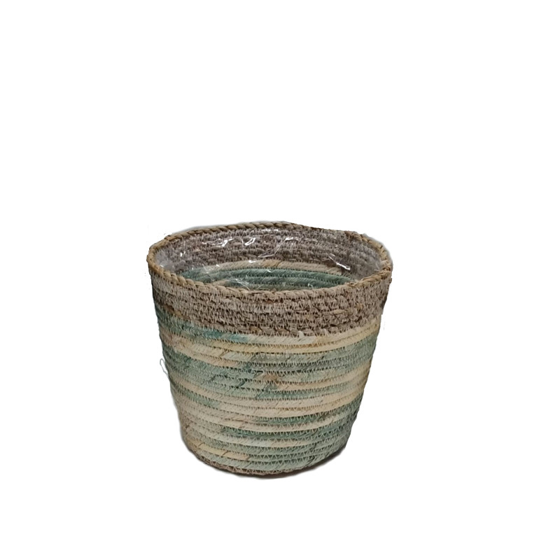 Panier fibres naturelles + liner kaki 20 de Jardinerie Bordeaux Libourne Gironde dans Cache-pot et pot déco
