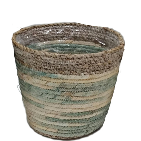 Panier fibres naturelles + liner kaki 14 de Jardinerie Bordeaux Libourne Gironde dans Cache-pot et pot déco