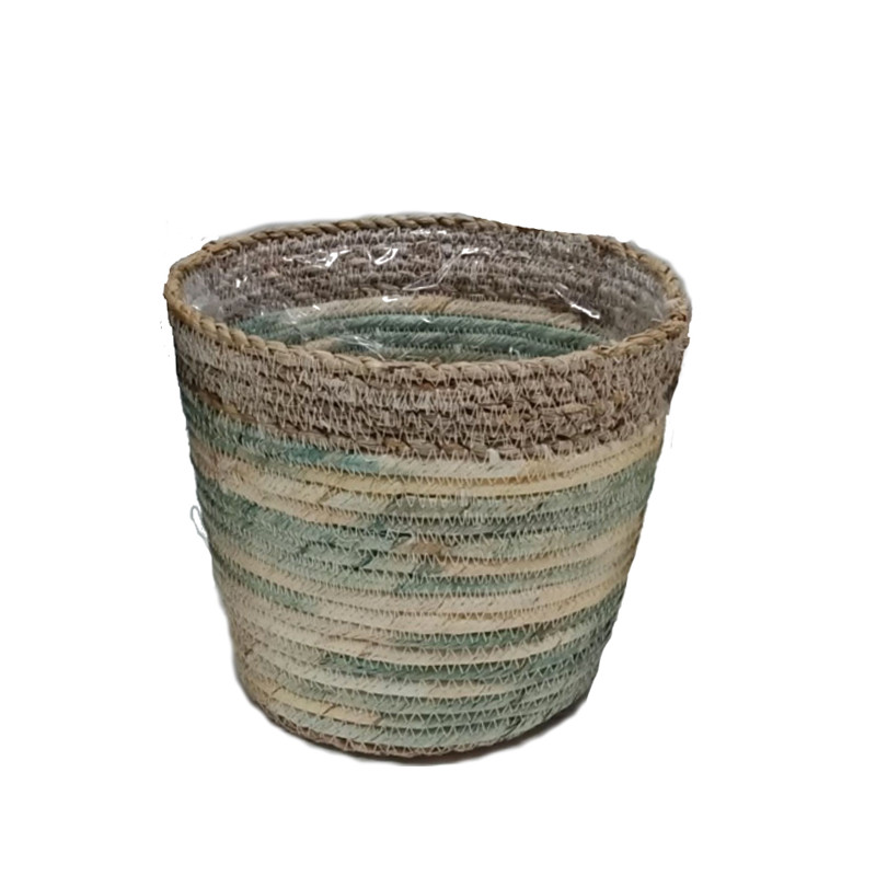 Panier fibres naturelles + liner kaki 14 de Jardinerie Bordeaux Libourne Gironde dans Cache-pot et pot déco