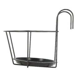 Support pot pour balcon gris l de Esschert design - deco maison et jardin dans selette - porte-plantes - roule pot