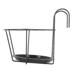 Support pot pour balcon gris l de Esschert design - deco maison et jardin dans selette - porte-plantes - roule pot