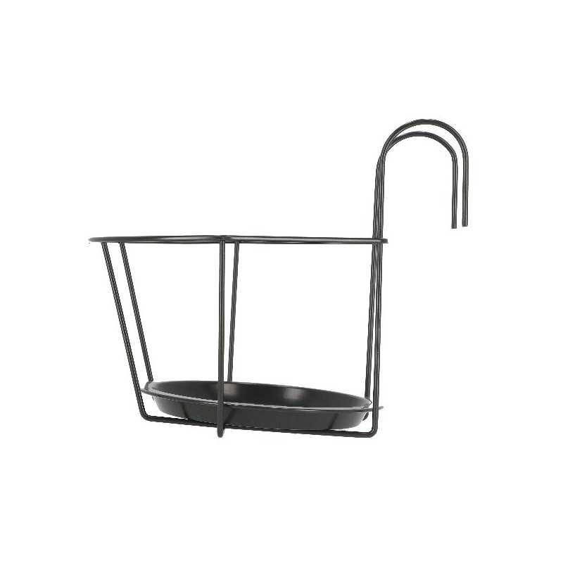 Support pot pour balcon gris l de Esschert design - deco maison et jardin dans selette - porte-plantes - roule pot