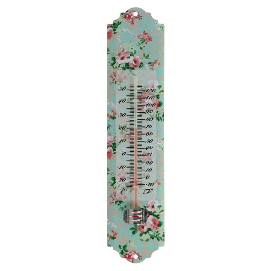 Thermomètre décor roses de Esschert design - deco maison et jardin dans Thermométre - Pluviometre - Baromètre