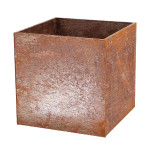 Pot de fleurs acier corten carré de Esschert design - deco maison et jardin dans Cache-pot et pot déco