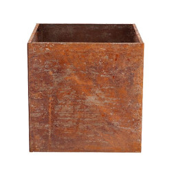 Pot de fleurs acier corten carré de Esschert design - deco maison et jardin dans Cache-pot et pot déco