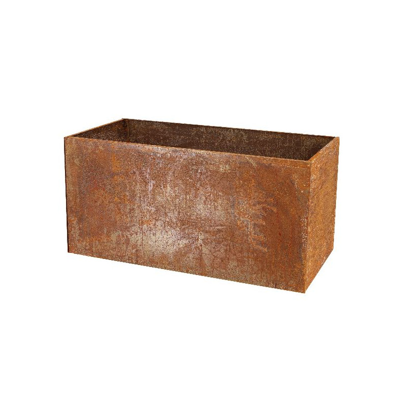 Pot de fleurs en acier corten rectangulaire - Élégance et durabilité pour votre extérieur de Esschert design - deco maison et...