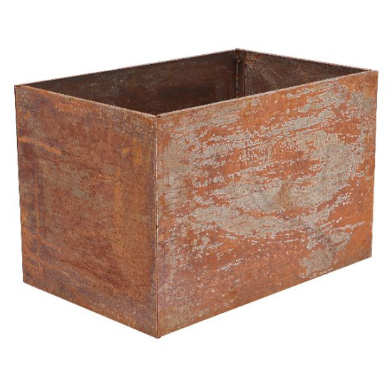 Pot de fleurs acier corten rect. s de Esschert design - deco maison et jardin dans Jardinieres