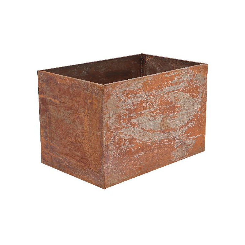Pot de fleurs acier corten rect. s de Esschert design - deco maison et jardin dans Jardinieres