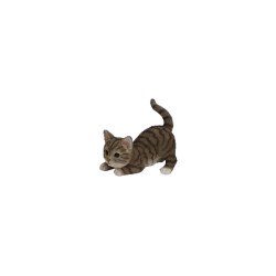 Chat jouant gris de Esschert design - deco maison et jardin dans Sculpture et sujet