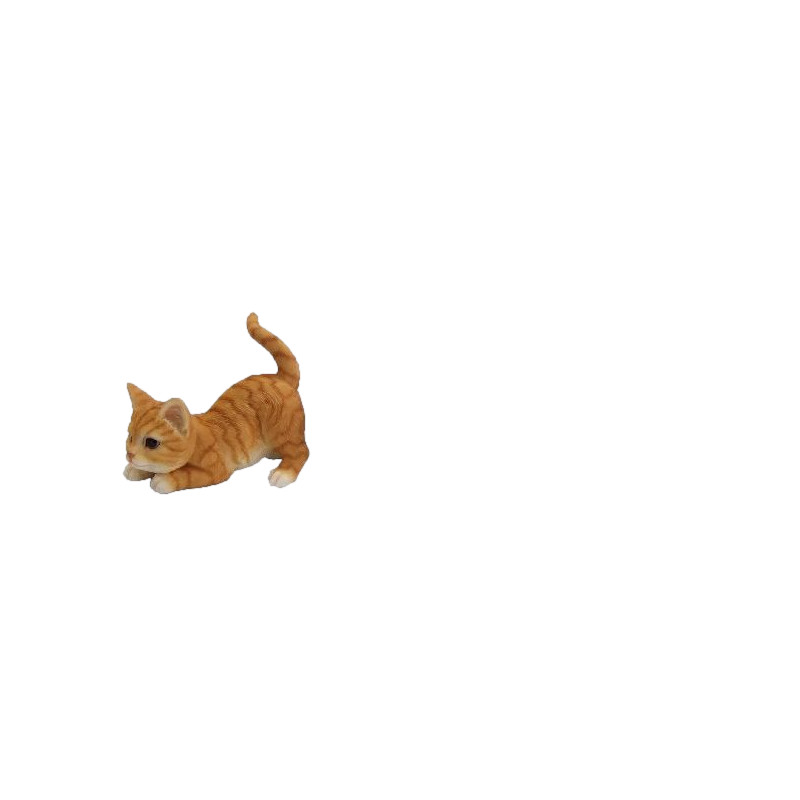 Chat jouant orange de Esschert design - deco maison et jardin dans Sculpture et sujet