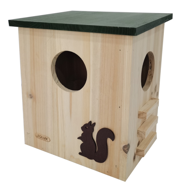 Maison bois ecureuil vert de Zolux - Produit pour animaux dans Nichoirs, Mangeoires et accessoires