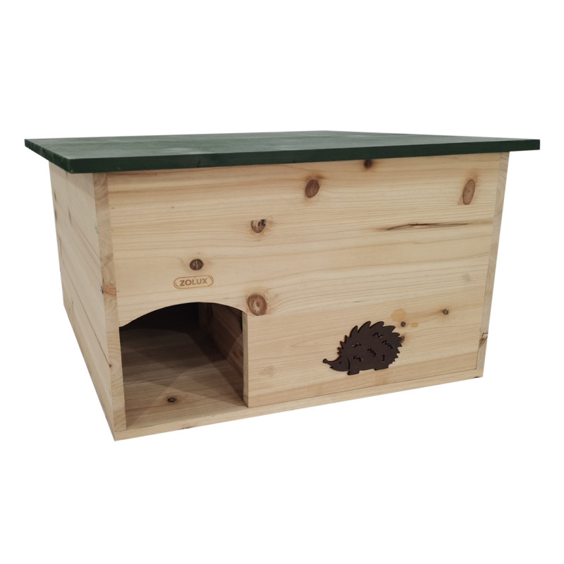 Maison bois herisson vert de Zolux - Produit pour animaux dans Nichoirs, Mangeoires et accessoires