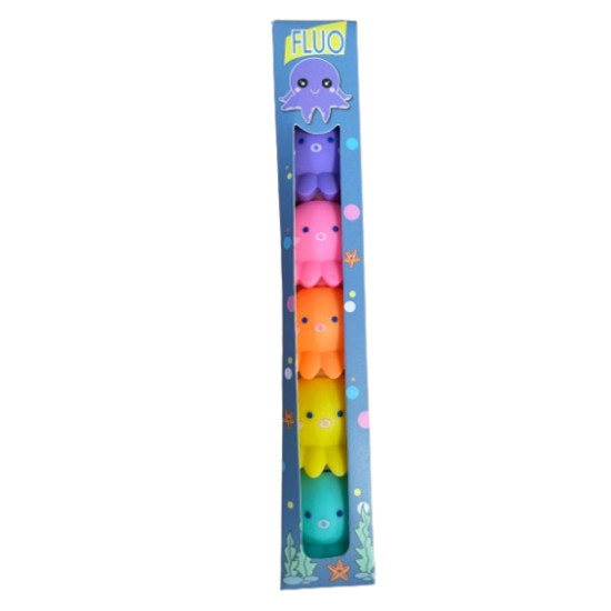 Boite 5 surligneurs pieuvres de Jardinerie Bordeaux Libourne Gironde dans 🪀 Jouets pour enfant