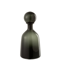 Bouteille Decorative Bas Verre Noir 14X14X33Cm de J-Line by Jolipa - Déco intérieur dans Coups de coeur