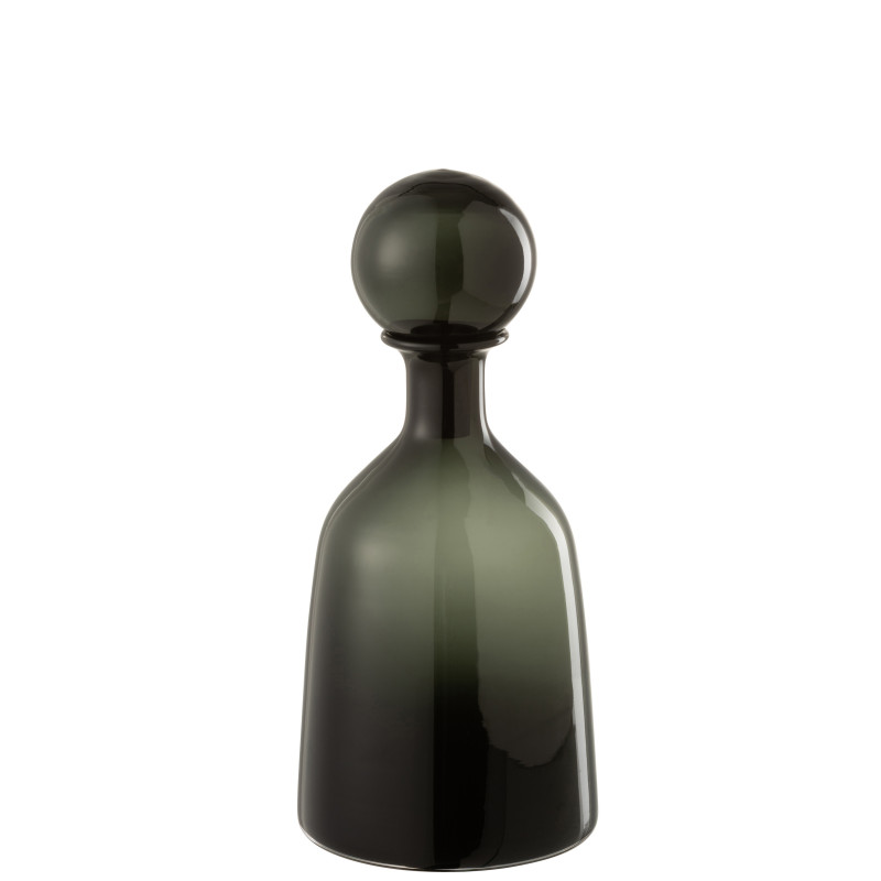 Bouteille Decorative Bas Verre Noir 14X14X33Cm de J-Line by Jolipa - Déco intérieur dans Coups de coeur