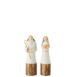 Marie Et Joseph Blanc/Or Au Choix 10X9X31Cm de J-Line by Jolipa - Déco intérieur dans 👼Crèche