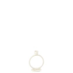 Bougeoir Anneau Alu Blanc S 11X7X14.5Cm de J-Line by Jolipa - Déco intérieur dans Bougeoirs et lanterne pour bougies