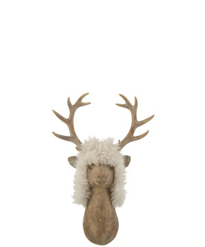 Plat Rayures Manguier Blanc 24X35X52Cm de J-Line by Jolipa - Déco intérieur dans 🍽️Décoration de table de Noël