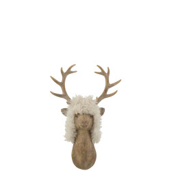 Plat Rayures Manguier Blanc 24X35X52Cm de J-Line by Jolipa - Déco intérieur dans 🍽️Décoration de table de Noël