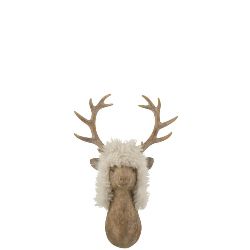 Plat Rayures Manguier Blanc 24X35X52Cm de J-Line by Jolipa - Déco intérieur dans 🍽️Décoration de table de Noël