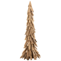 Sapin De Noel Fin Bois Flotte 35X35X100Cm de J-Line by Jolipa - Déco intérieur dans 🌲Sapin de Noël artificiel